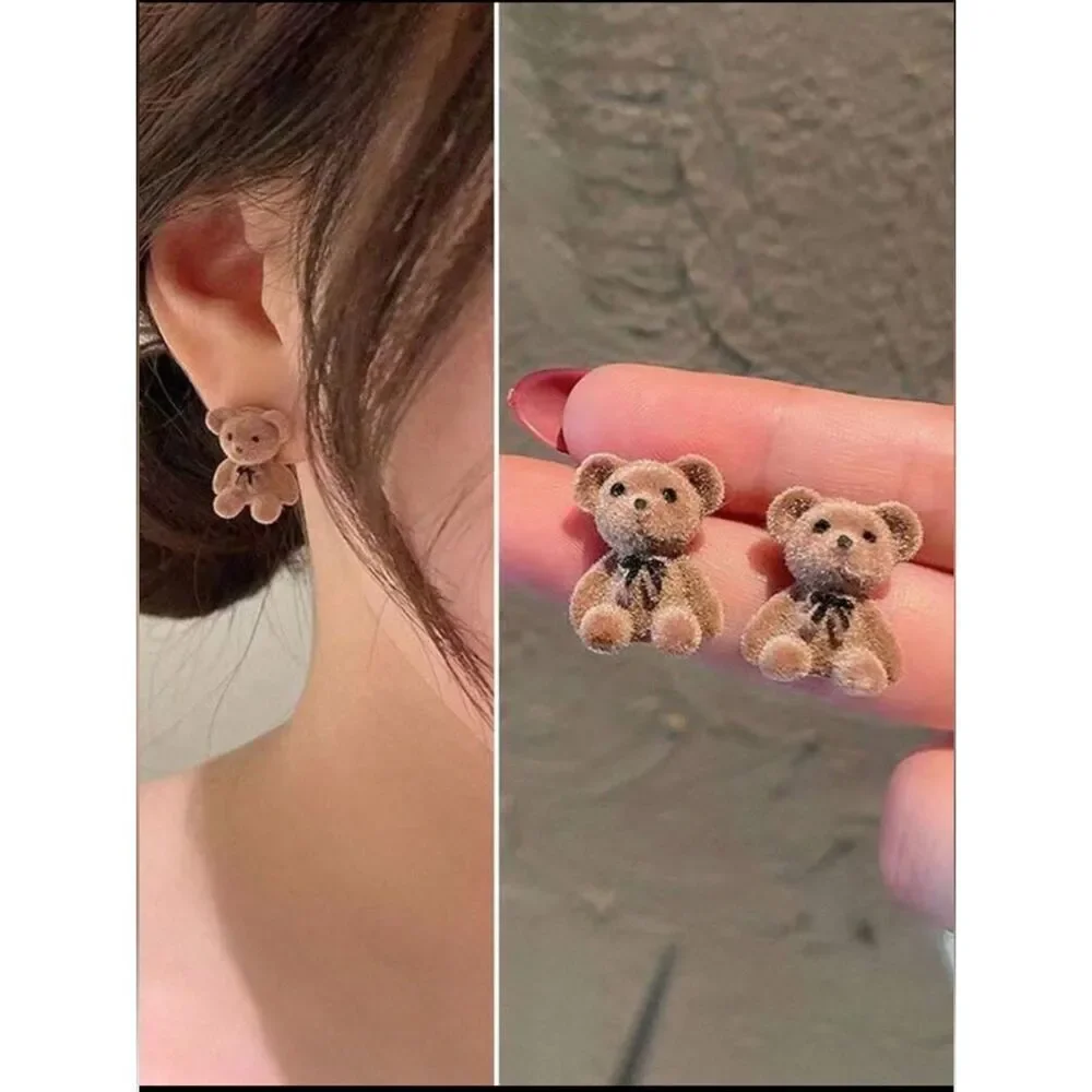 Brown Teddy Bear earring A1811